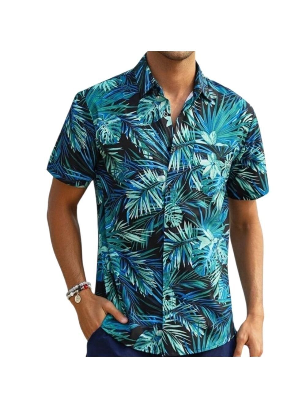 TRÏBE Fashions Men's Hawaiian Short Sleeve Button Down Floral Shirt Size XXL NWT